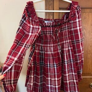 Hill House Red Plaid Scarlett Mini Dress